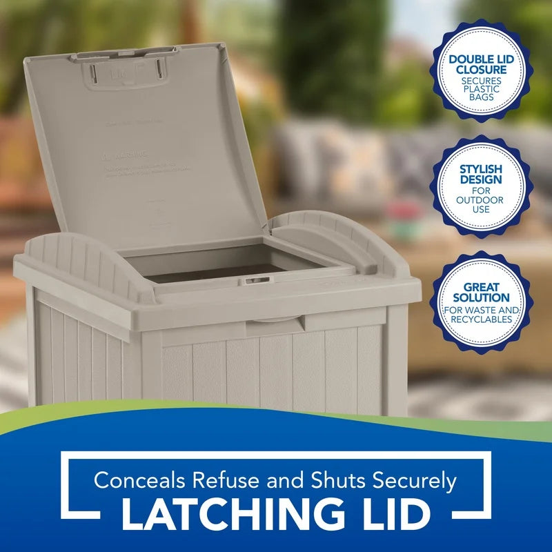 XMSJ Durable Outdoor Hideaway Trash Can With Security Lid