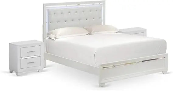 MKDK Pandora 3 Piece Bedroom Set With LED Headboard