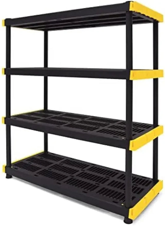 HUANHUI 4 Tier Heavy Duty Plastic Storage Shelving Unit