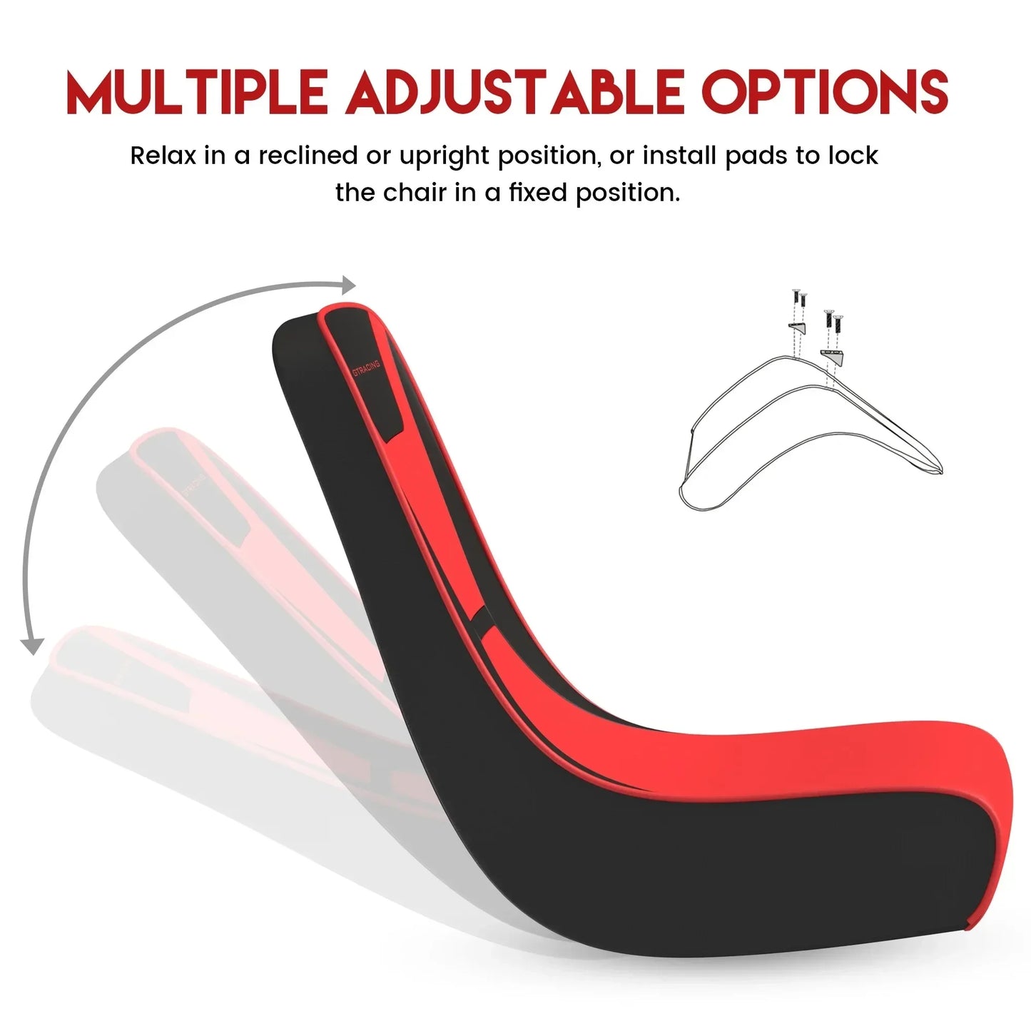 Faux Leather Floor Rocking Video Game Chair With Steel Frame