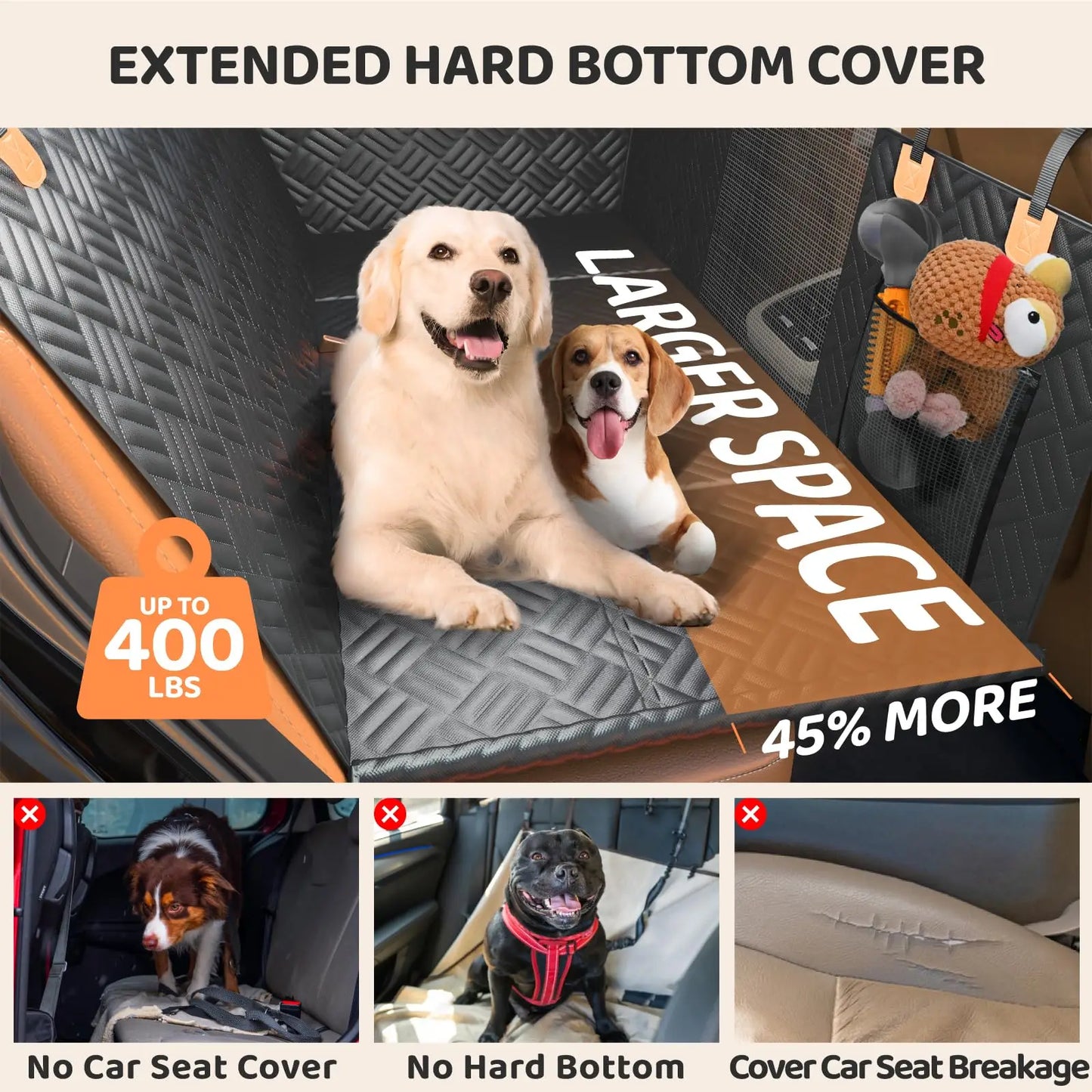 Zhejiang Car Rear Seat Dog Hammock With Hard Bottom Extender