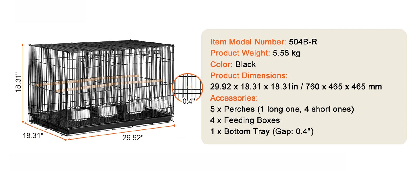 SucceBuy Flight Bird Cage Travel Stackable Divided Cage With Handle
