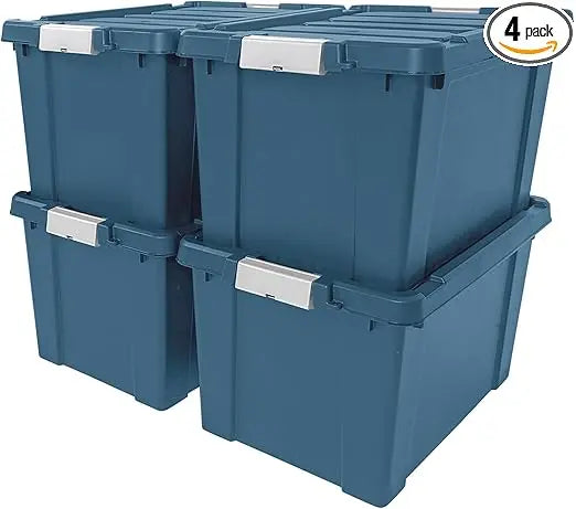 Iris USA Lockable Storage Bins 4 Pack With Lids Made in USA