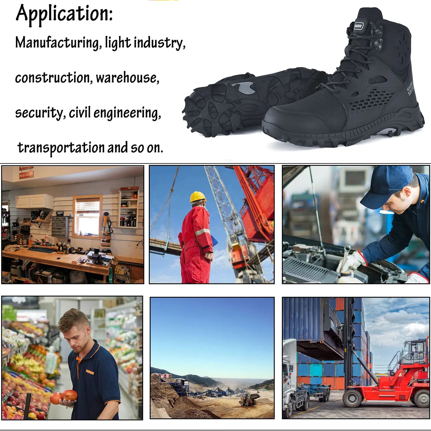 SUADEX S1 Safety Boots Steel Toe Work Shoes for Men Women