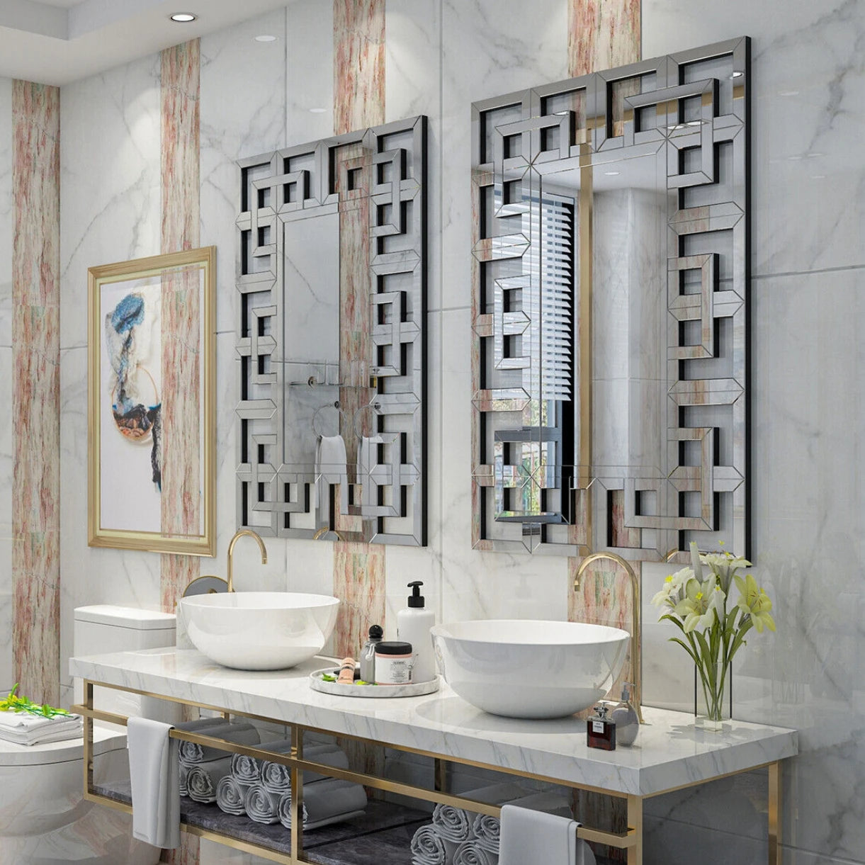 BORWART Grecian Venetian Frame Wall Mirror Modern Room