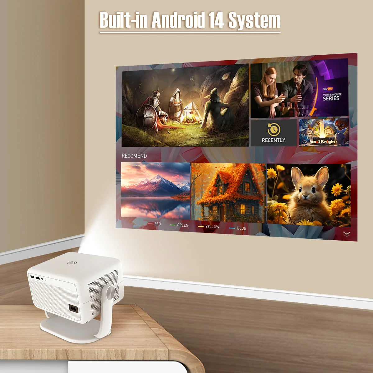 Magcubic 650ANSI L018 Portable Projector 8K Native 1080P Auto Focus