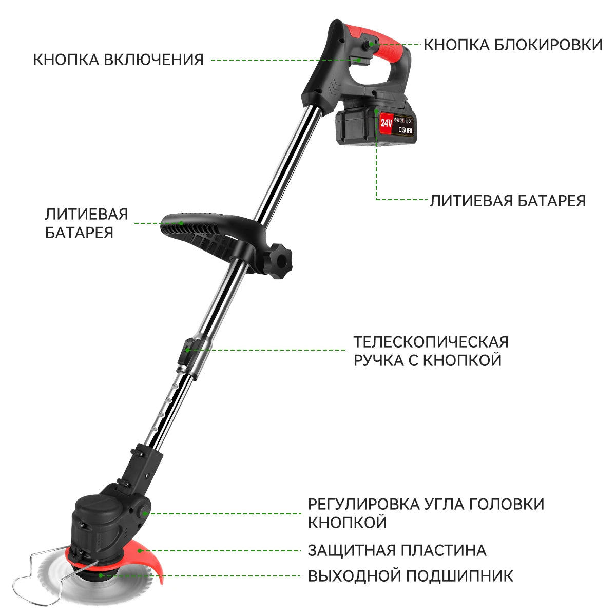 Cordless Electric Lawn Mower With Two Batteries For Home Use
