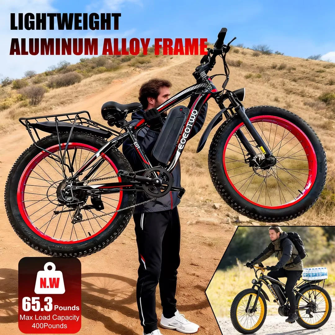 EOEOTWOC 1500W Electric Fat Tire Ebike 34MPH Mountain Bike