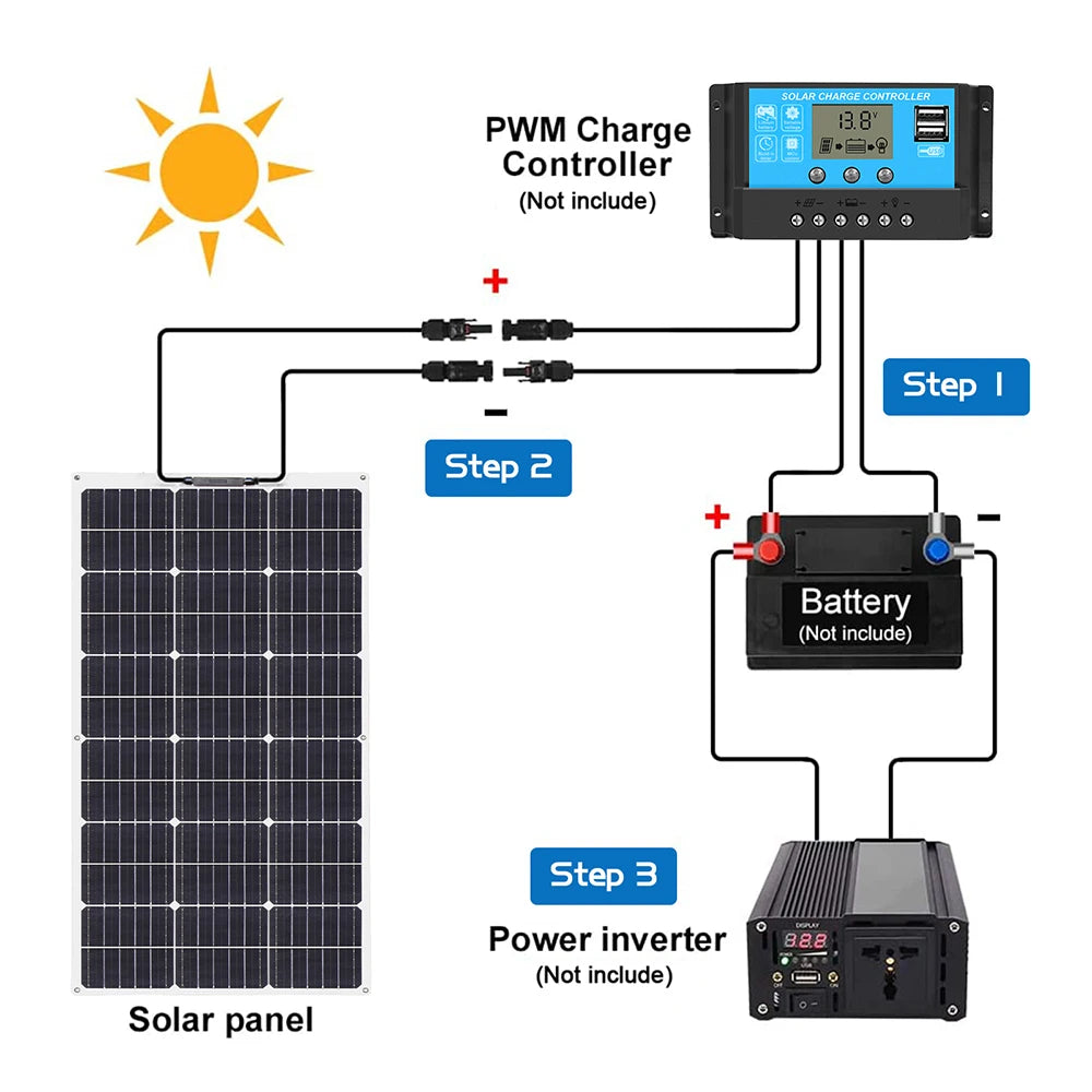 Xinpuguang Solar Panel Kit 12V 100W 200W Flexible 24V