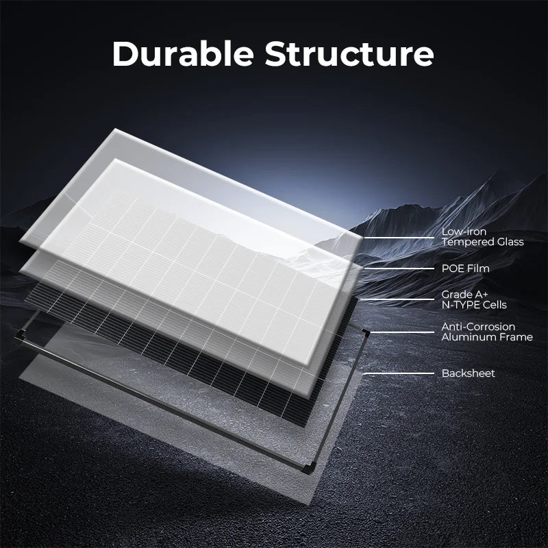 AeternaSol 400W 12V N Type Monocrystalline Solar Panel High Efficiency