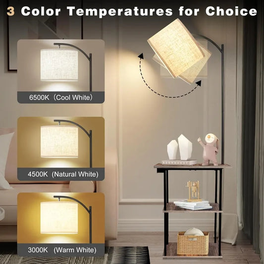 Hign-concerned Floor Lamp With Table USB Type C Charging