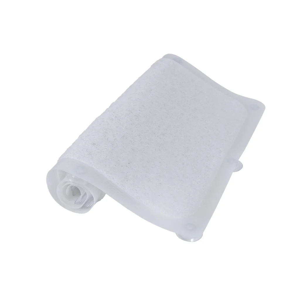 DUTRIEUXCN Clear Vinyl Loofah Bath Mat With Suction Cups