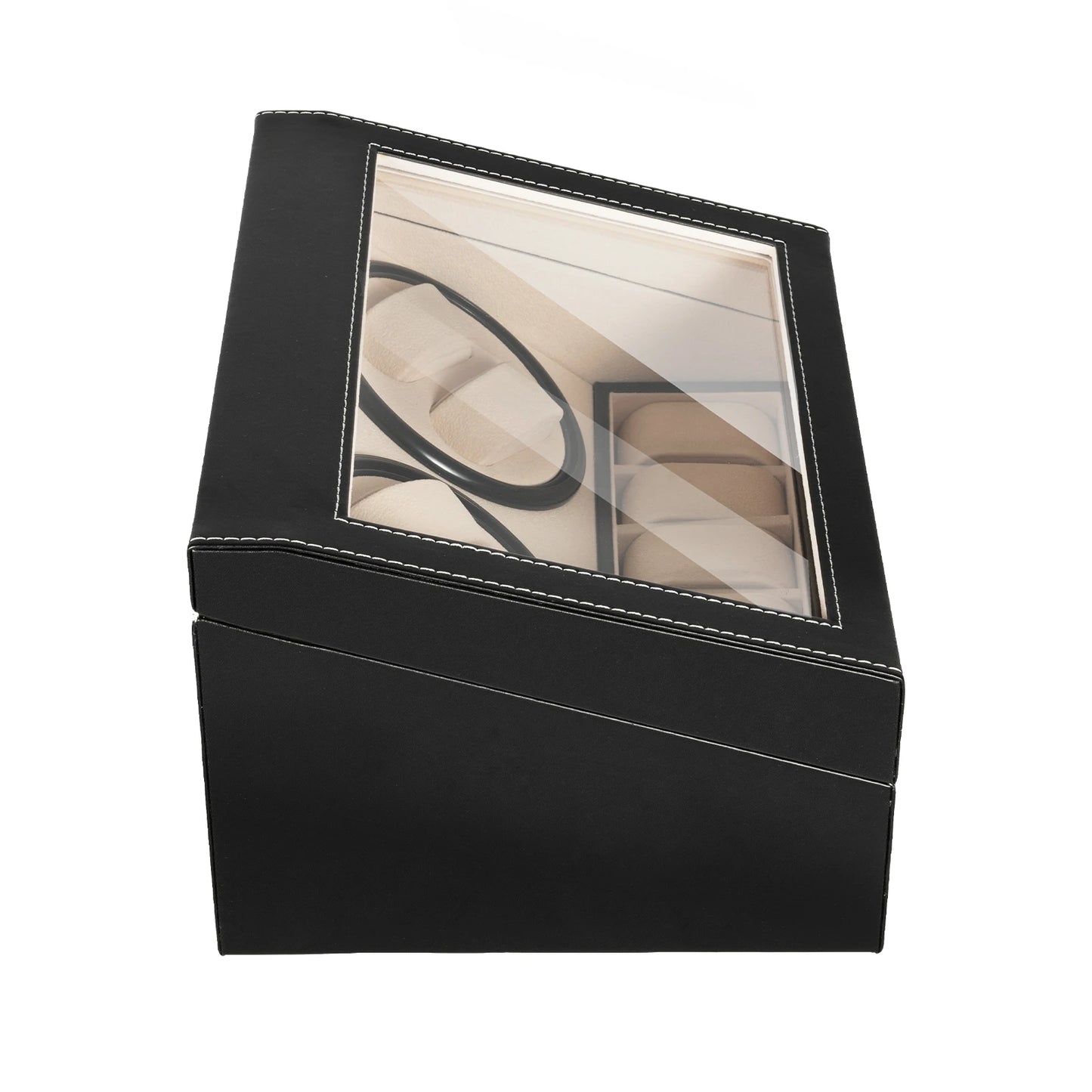 Watch Winder Box for Automatic Mechanical Watches PU Leather