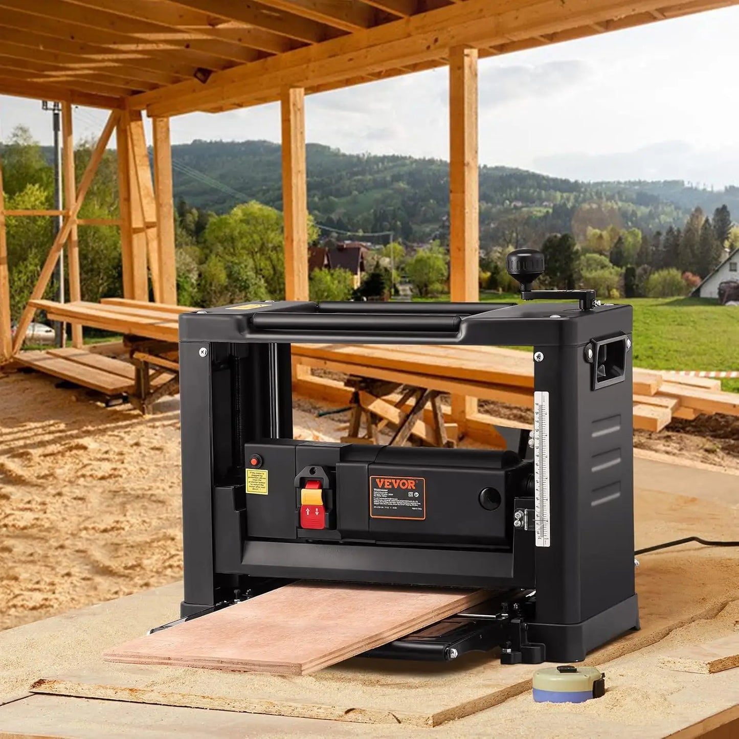 XMSJ Thickness Planer Benchtop With Two Blade Motor