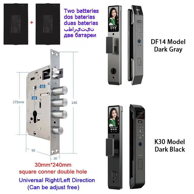 YKESDL Smart Door Lock With 3D Face Recognition And Camera