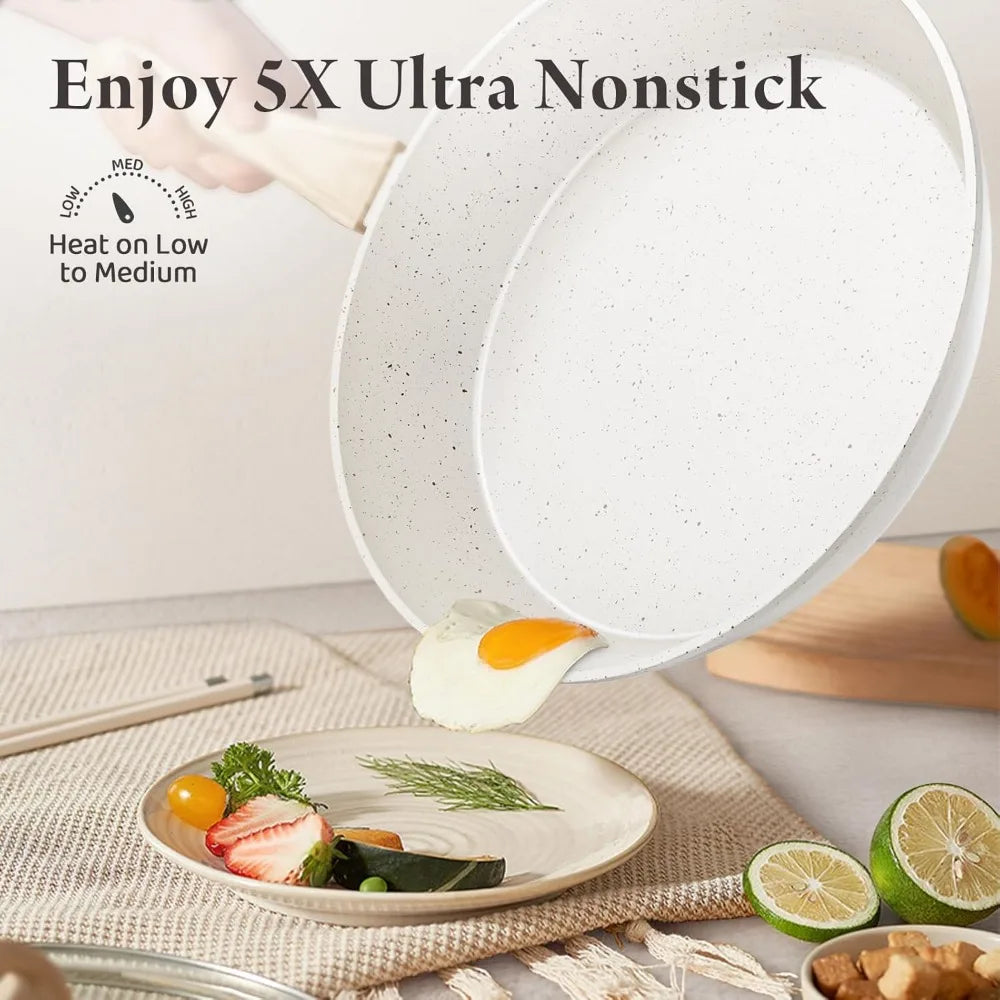 Iosn 24 Piece Nonstick Ceramic Cookware Set Induction
