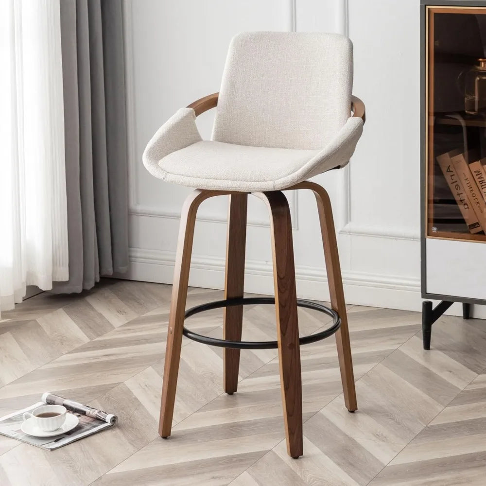 Counter Height Bar Stools Mid Century Modern Walnut Wood