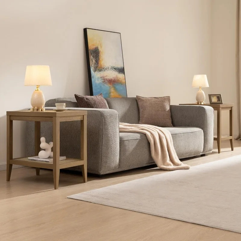 Hign-concerned Rattan Nightstands Set 2 Bedside Tables