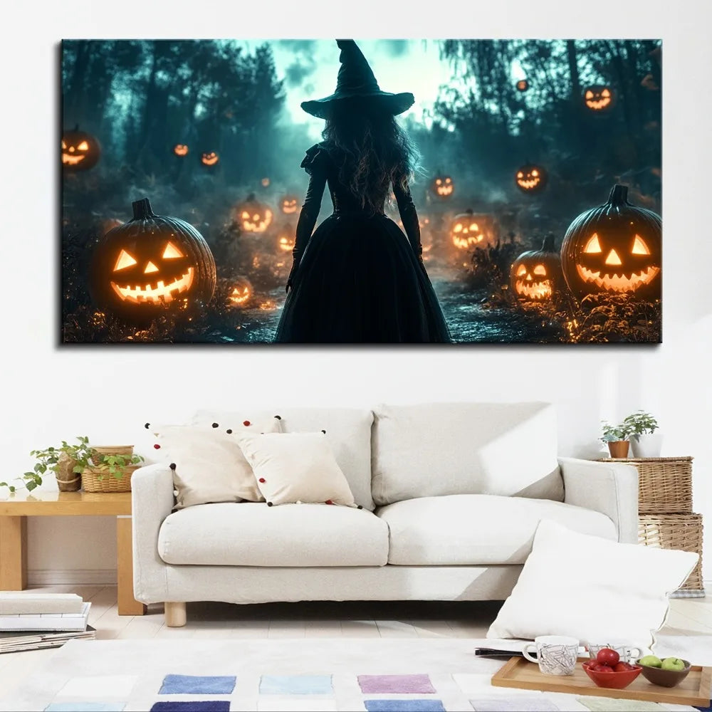 Hign-concerned Forest Witch Abstract Painting In Wood Frame