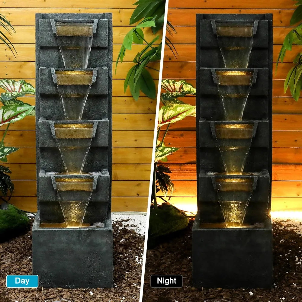 SunJet Five Tier Water Fountain Outdoor Indoor With Led
