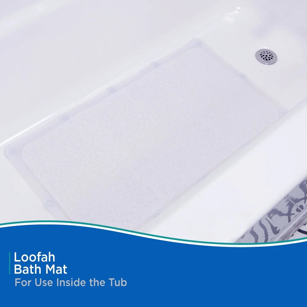 DUTRIEUXCN Clear Vinyl Loofah Bath Mat With Suction Cups