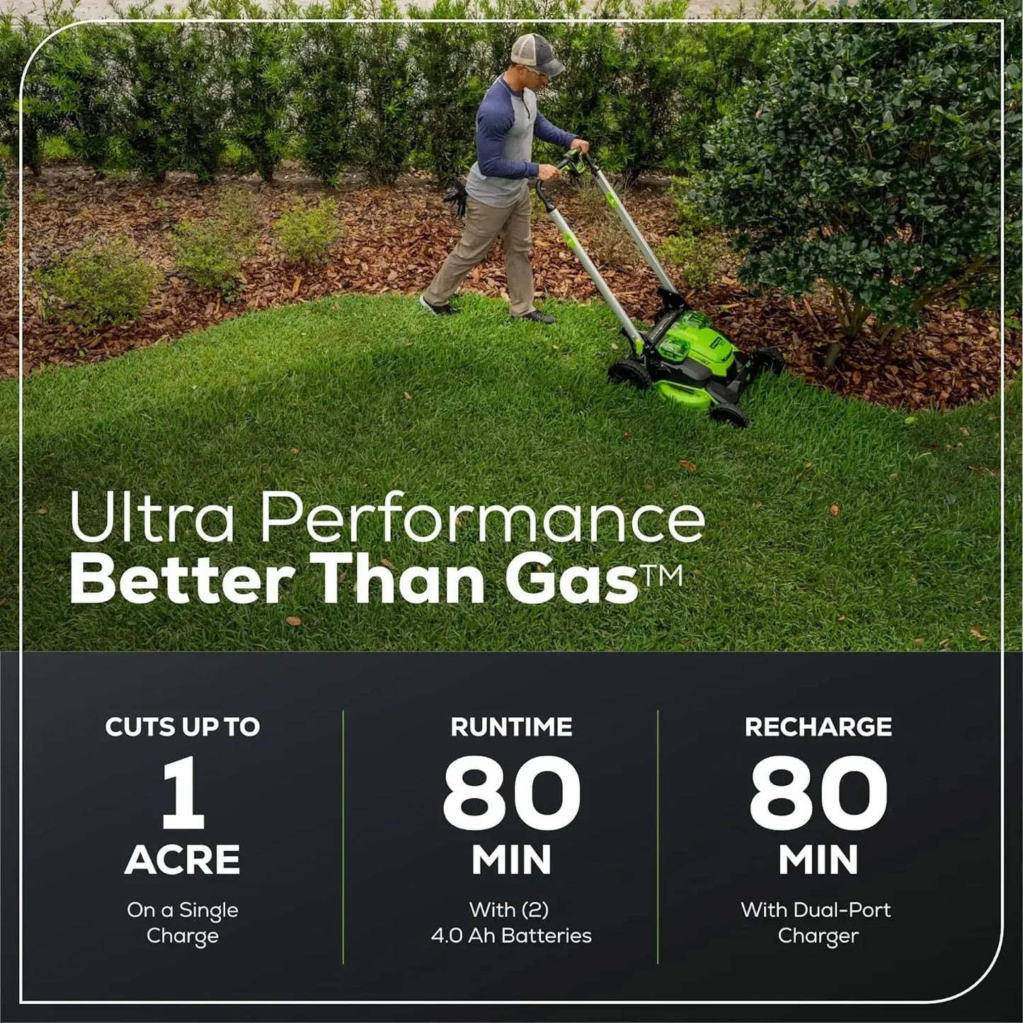 Greenworks 60V Cordless Self Propelled Lawn Mower LED Lights