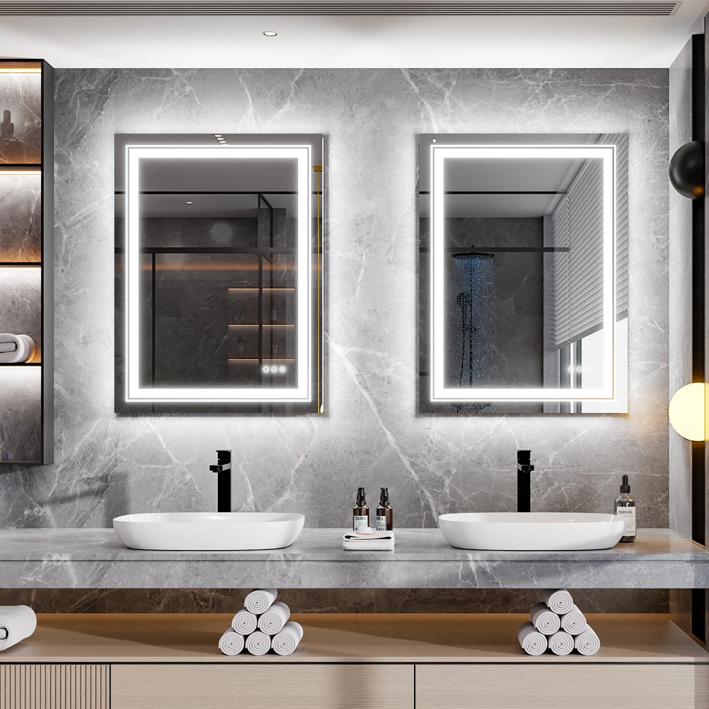 Wisfor Led Backlit Bathroom Mirror Front Light Anti Fog