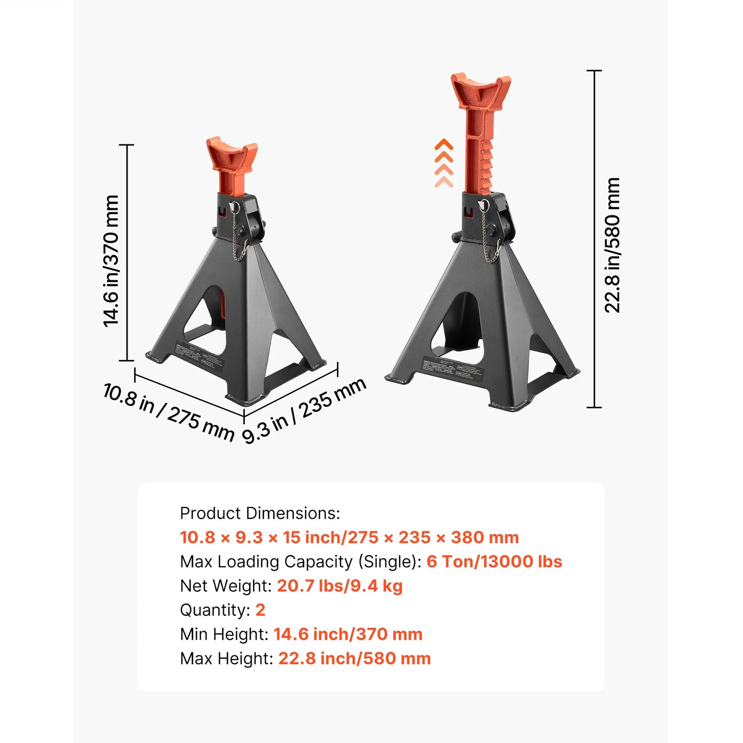SucceBuy 3 Ton 6 Ton Heavy Duty Jack Stands Locking