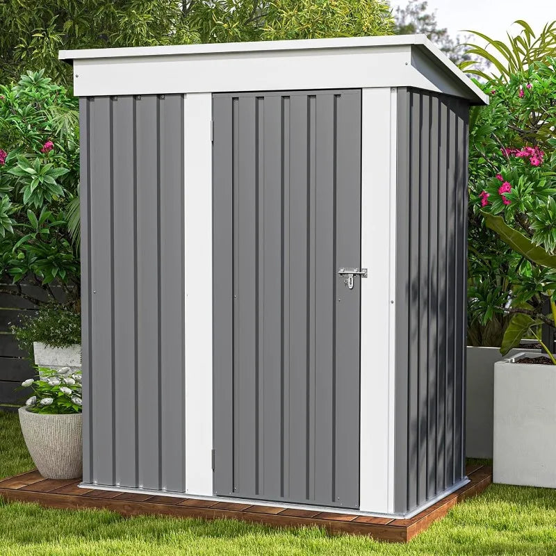 Outdoor Steel Storage Shed With Lockable Doors For Tools