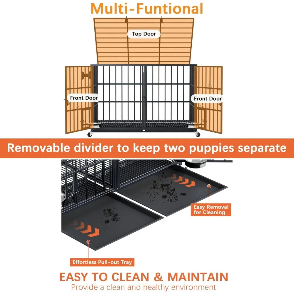 IndustrialStrength SuperHeavy Duty Metal Dog Crate Indoor Kennel Durable OpenTop