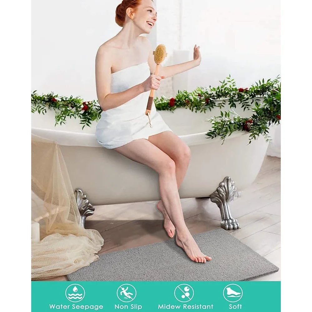 Fujian Non Slip PVC Shower Mat Quick Dry Bath Mat Loofah