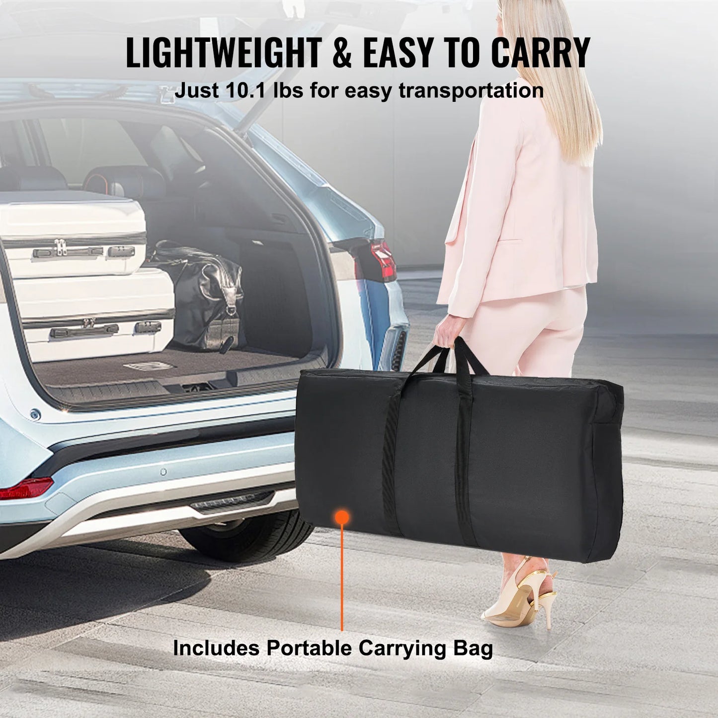 SucceBuy Folding Portable Bar Table For Tradeshow Exhibition Carrying Case Skirt