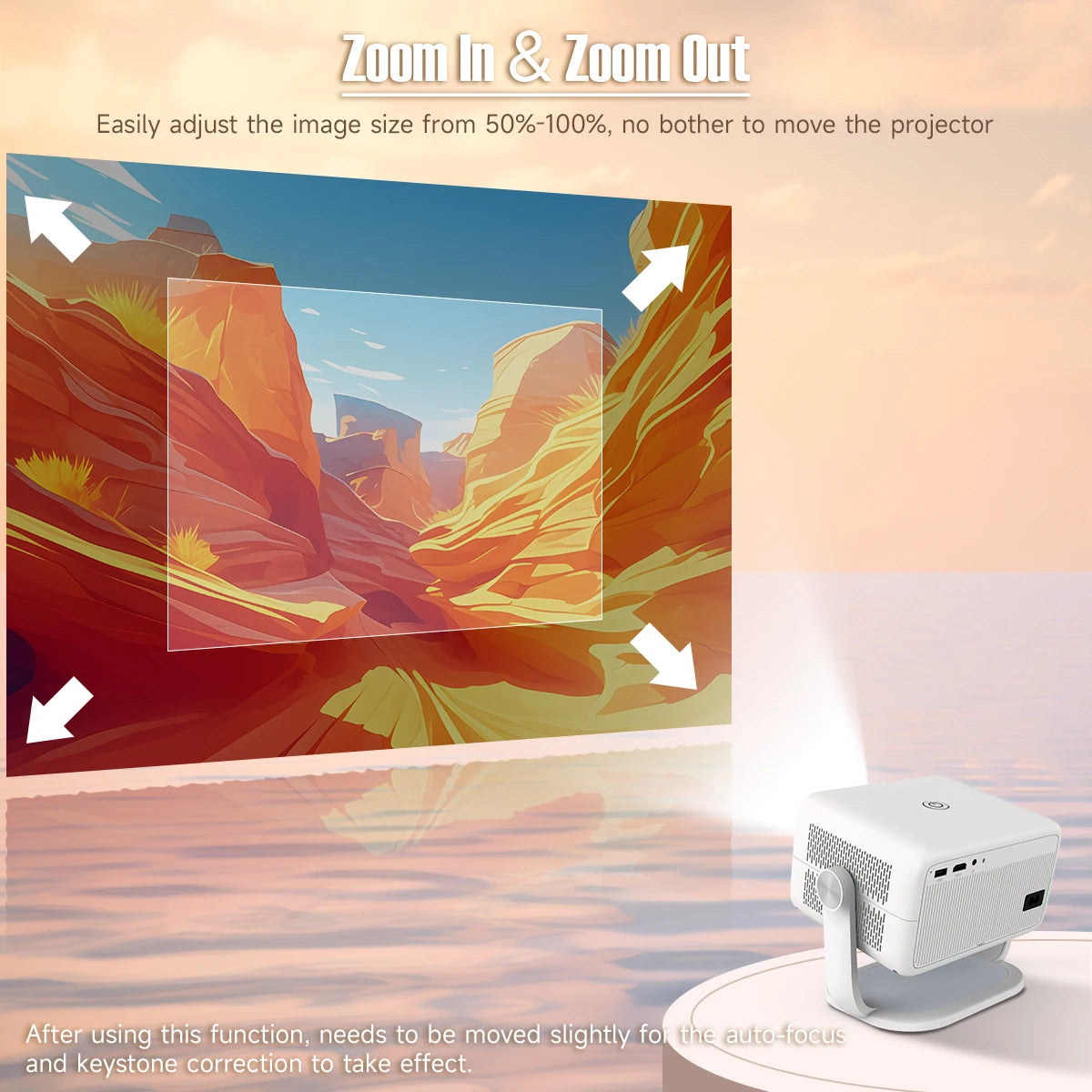 Magcubic 650ANSI L018 Portable Projector 8K Native 1080P Auto Focus