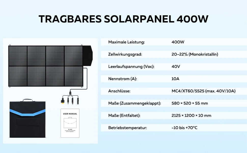 CTOLITY Portable Solar Panel Kit With MPPT 18V Foldable