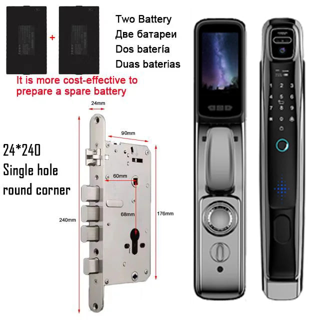 YKESDL WiFi Face Recognition Smart Door Lock With Camera