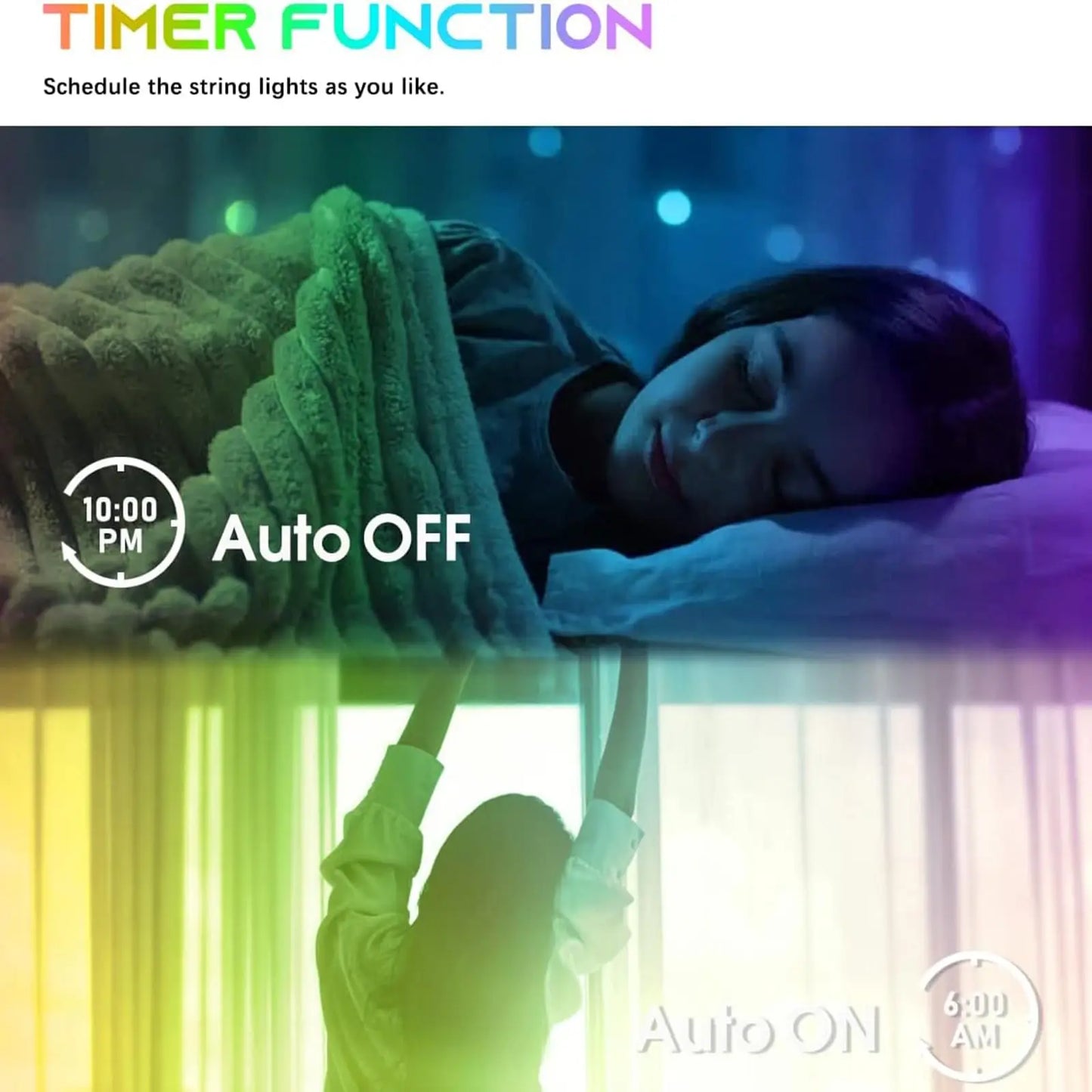 MIMIRGB USB LED Smart Curtain Lights Bluetooth RGB Fairy
