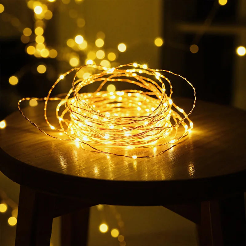 IRILUCN Solar LED String Lights Outdoor Garland Lamp