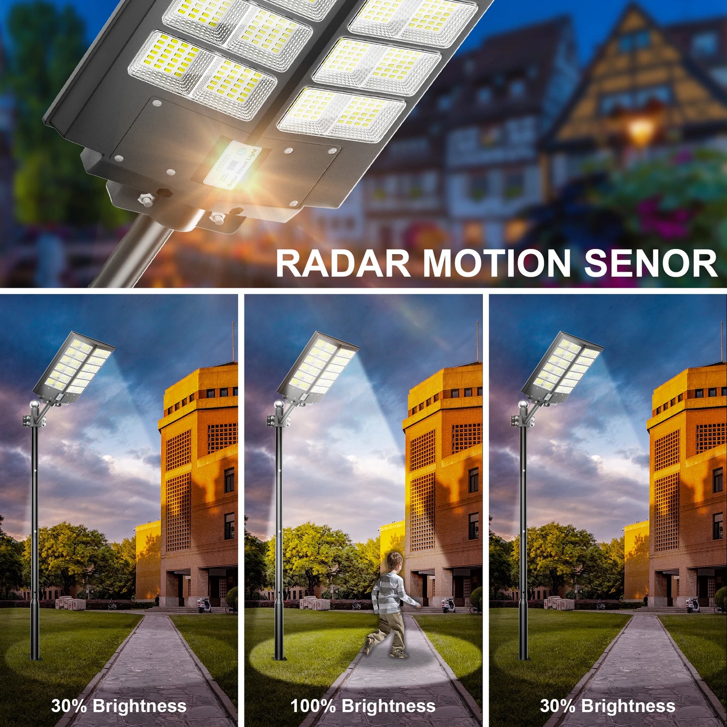 6000 Watt Solar Street Lights With Motion Sensor IP65 Waterproof