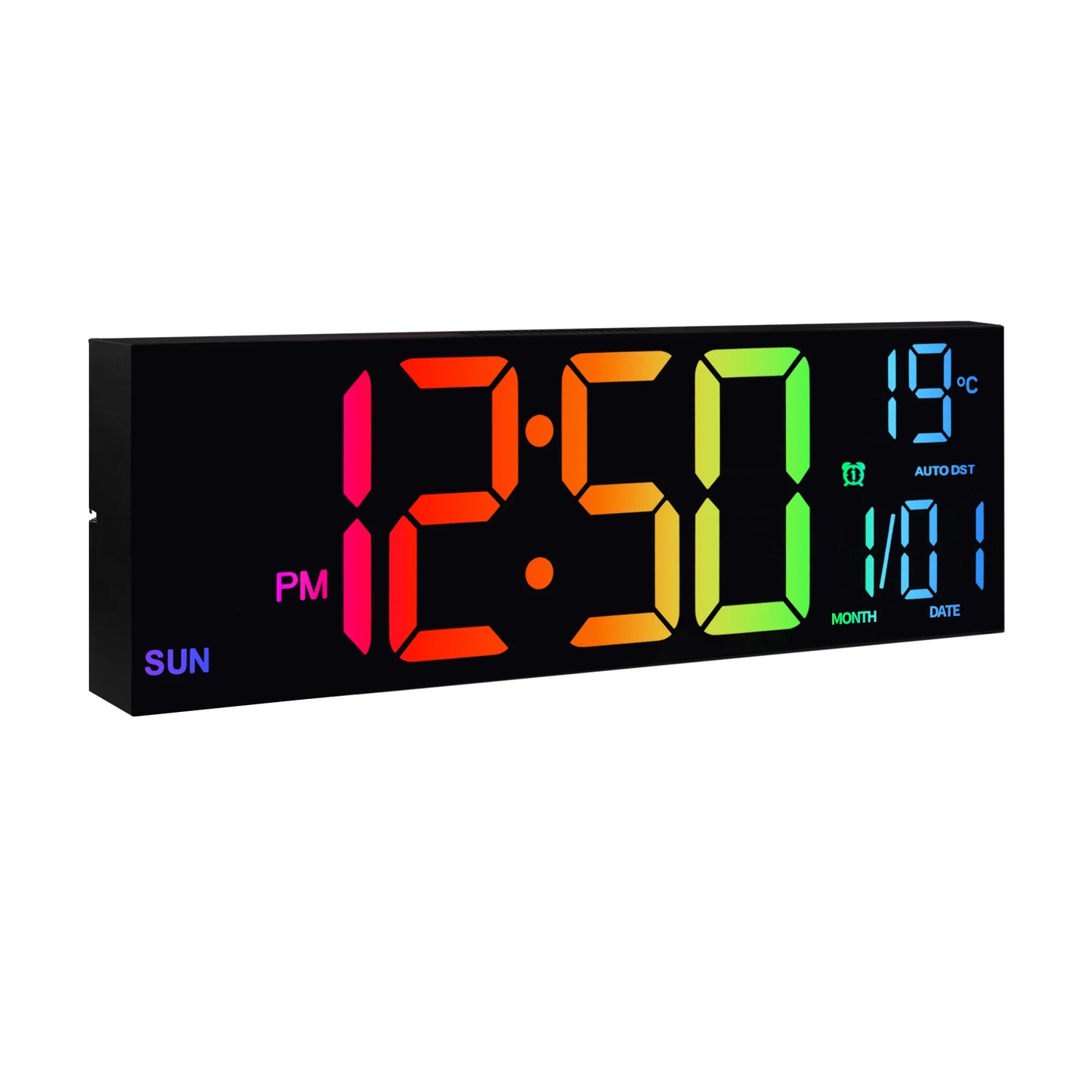 Digital Wall Clock with Large LED Display, Remote, Alarm, Temperature