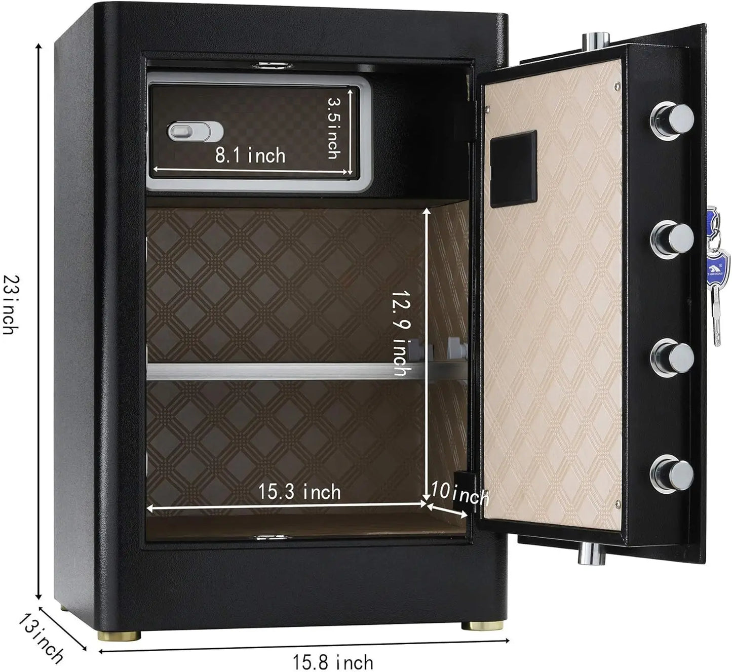 XMSJ Heavy Duty Safe Box With Touch Screen Keypad Lock