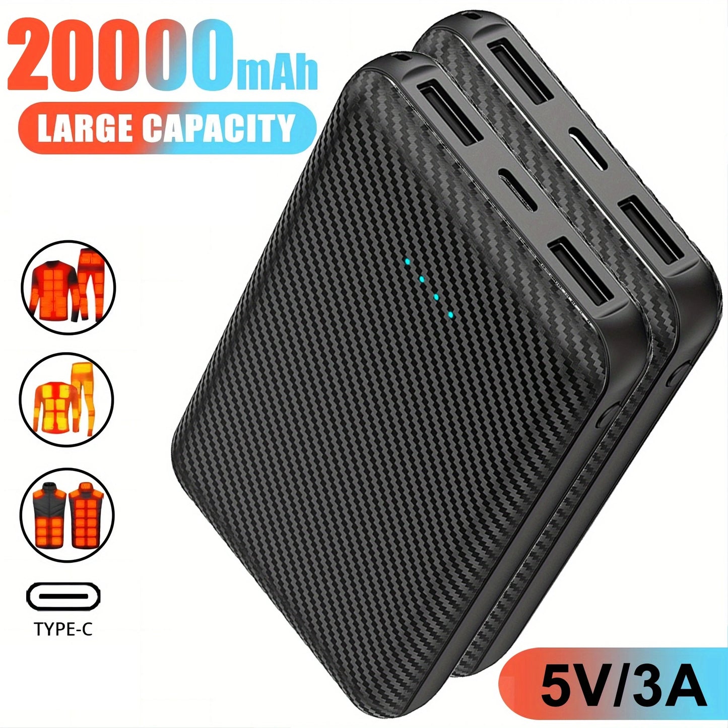 MCDVGear 20000mAh Power Bank Portable Charger 5V3A USB