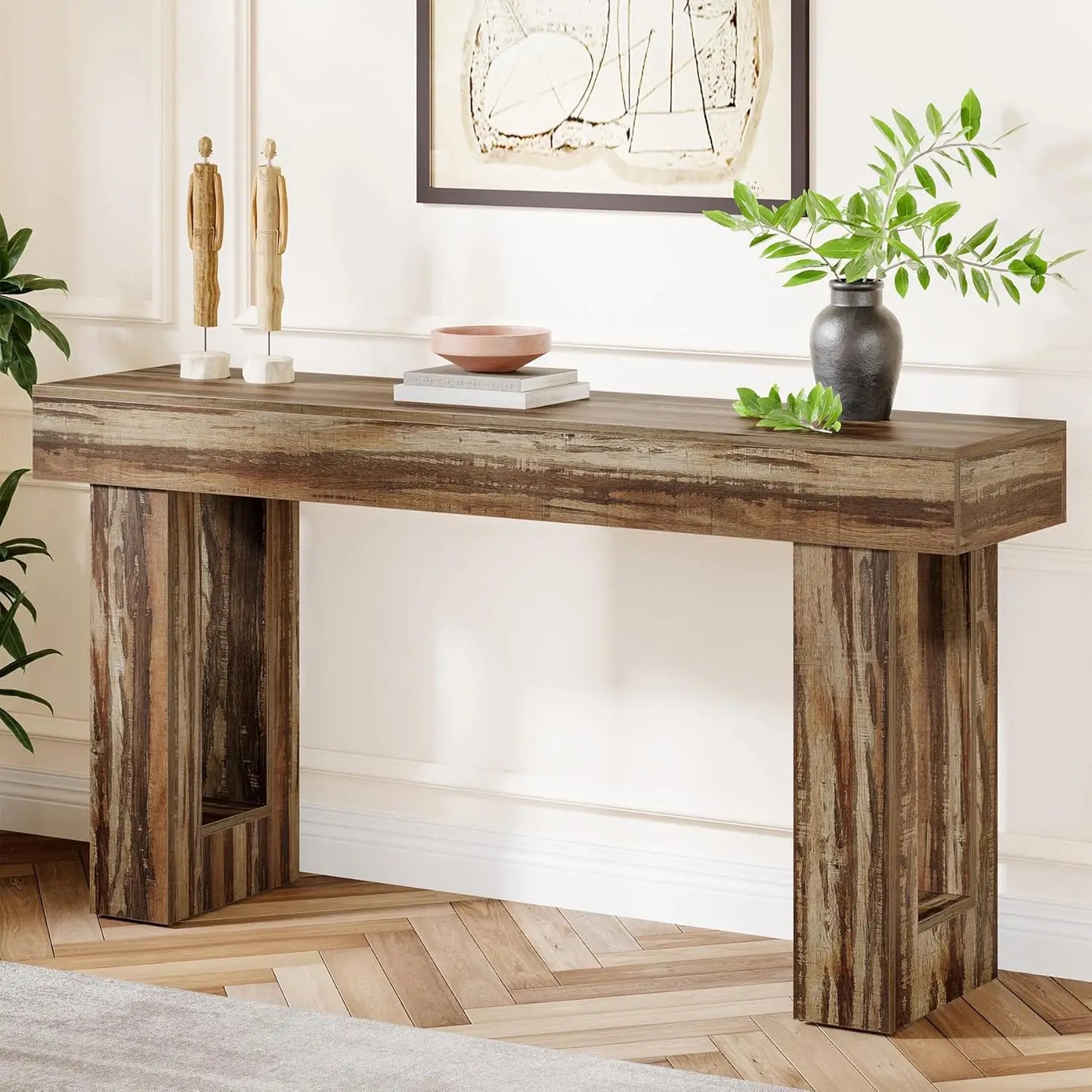 Little Tree Farmhouse Console Table for Hallway and Living Room