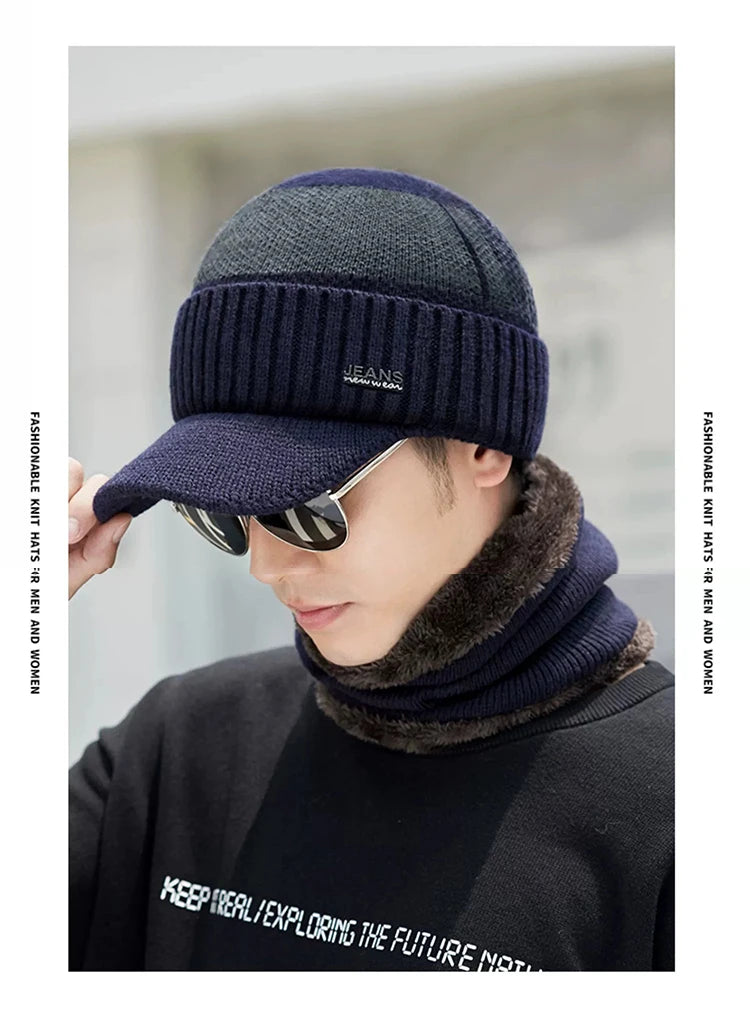NONECN Acrylic Woolen Beanie For Winter Warmth And Outdoor Protection