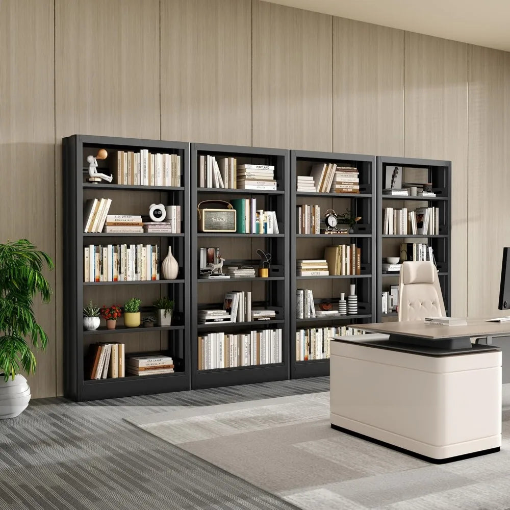 DAFIFY 5 Tier Metal Bookcase With Adjustable Shelves
