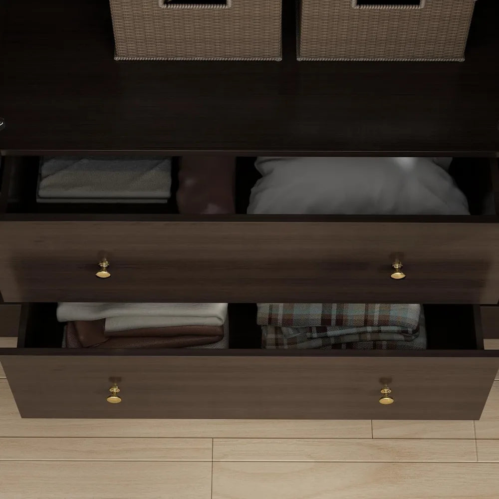 DAFIFY Wardrobe Armoire With Mirror 4 Door Cabinet