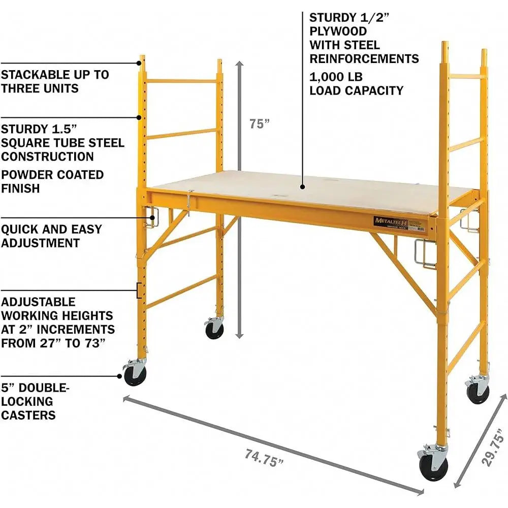XMSJ Heavy Duty Scaffolding Platform Workbench With Adjustable Height