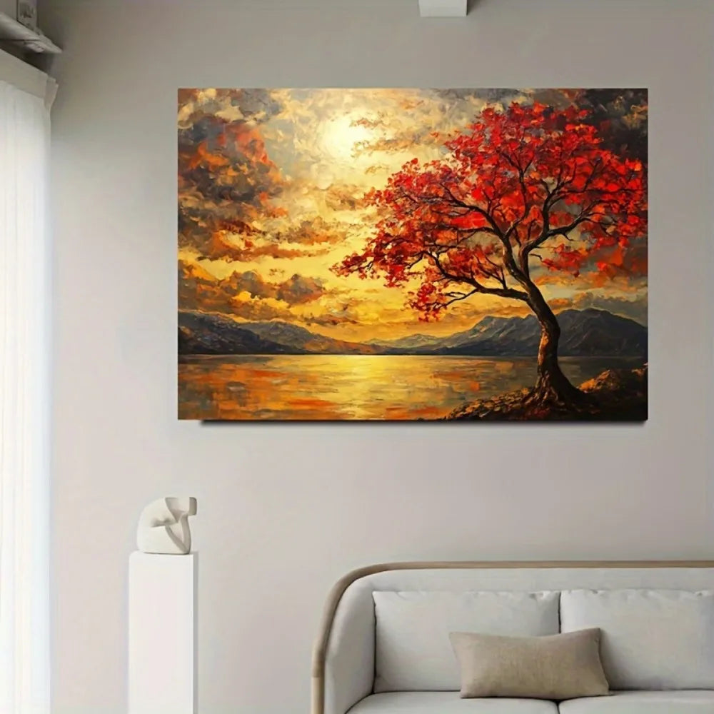 Hign Concerned Tree of Life Canvas Painting Modern Geometry