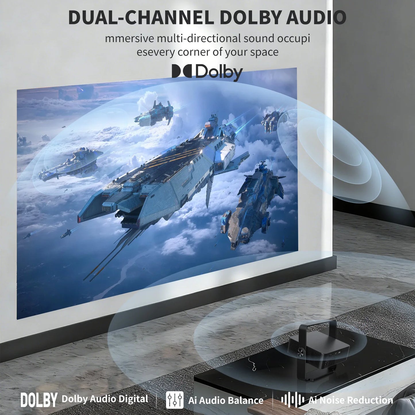 Xnano 4K Portable Projector Android 13 Auto Focus Dual WiFi 6 Smart