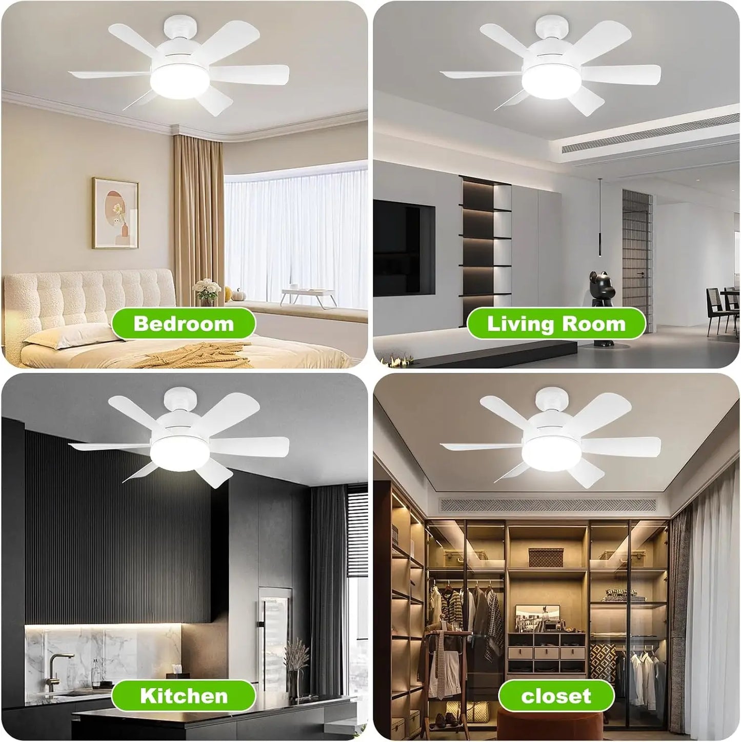 Mexllex LED Ceiling Fan Light With Remote E26 Socket