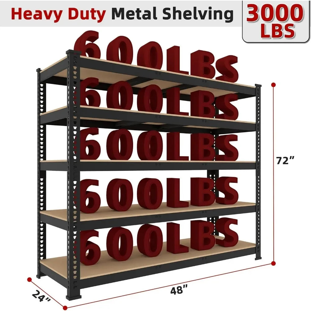Adjustable Garage Storage Shelves Heavy Duty Metal Rack